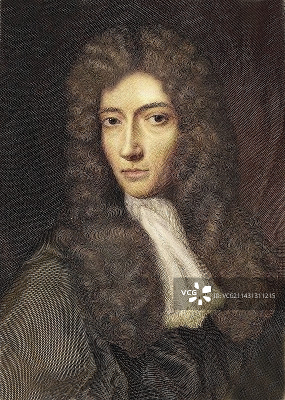 1739年 罗伯特·波义耳彩色肖像图片素材
