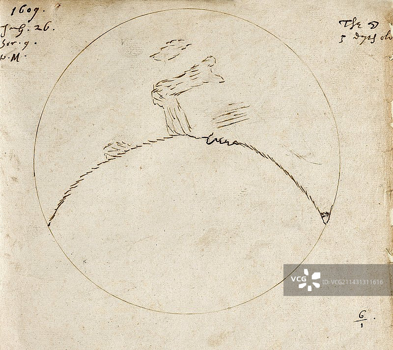哈里奥1609年月球观测图片素材