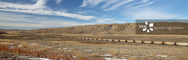 内布拉斯加州的运煤火车，美国图片素材