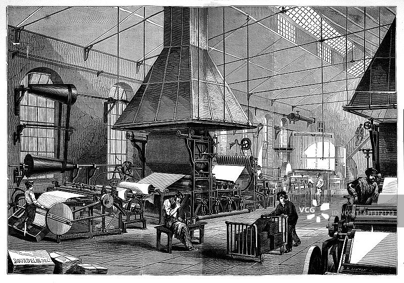 19世纪的造纸厂图片素材