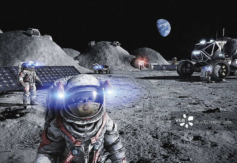 月球基地，插图图片素材