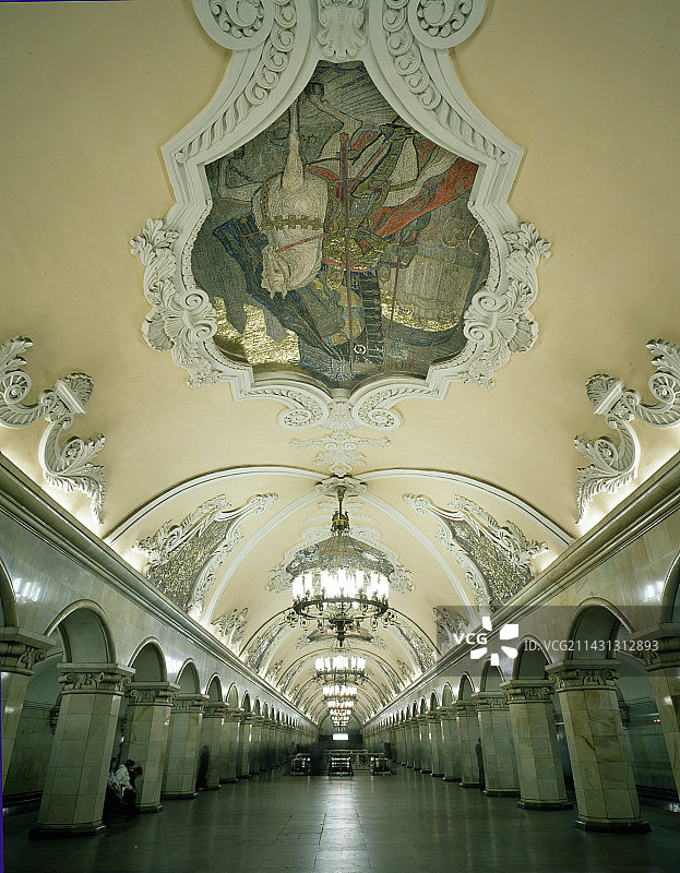 俄罗斯莫斯科共青团地铁站图片素材