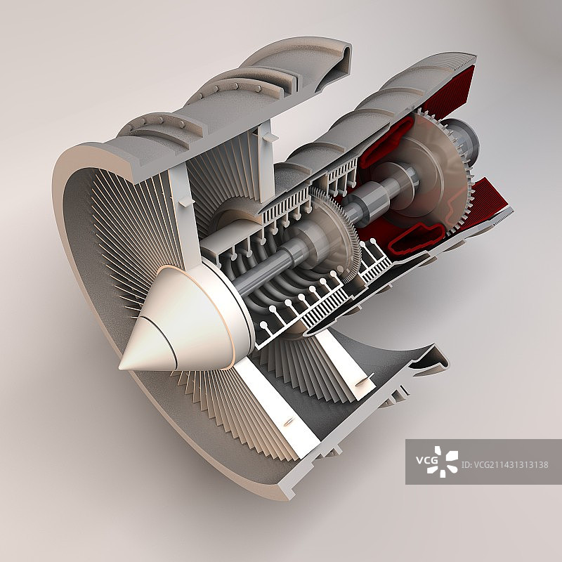 喷气发动机剖面图图片素材