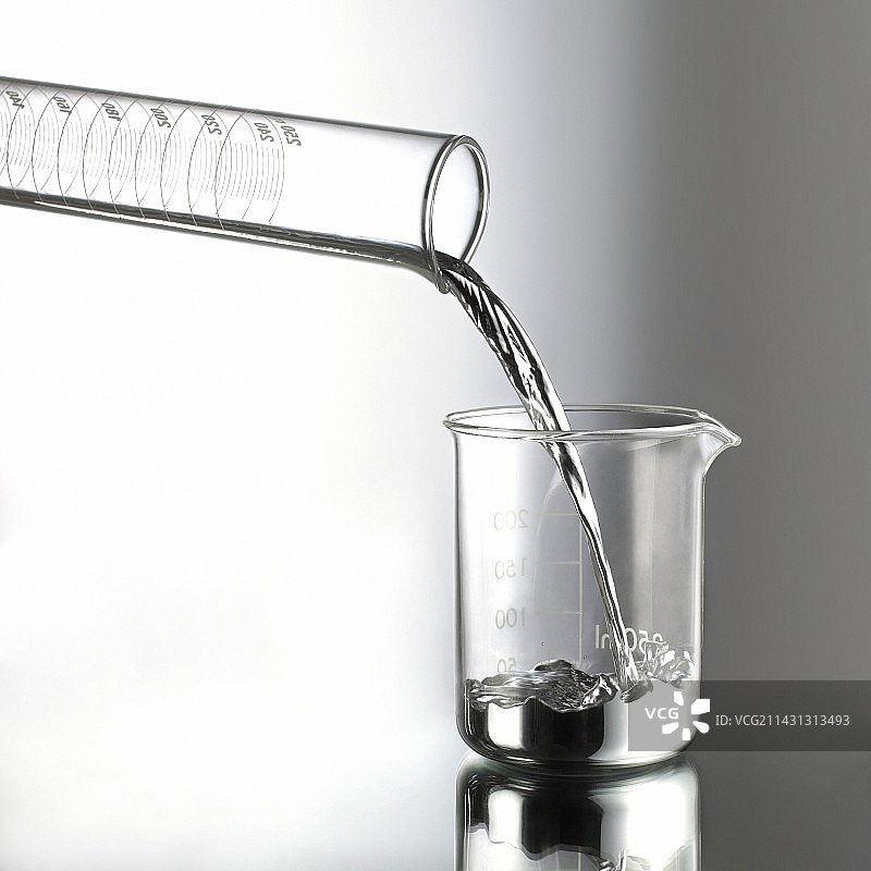 从量筒中倾倒的水银图片素材