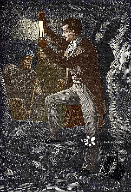 戴维测试他的矿灯图片素材