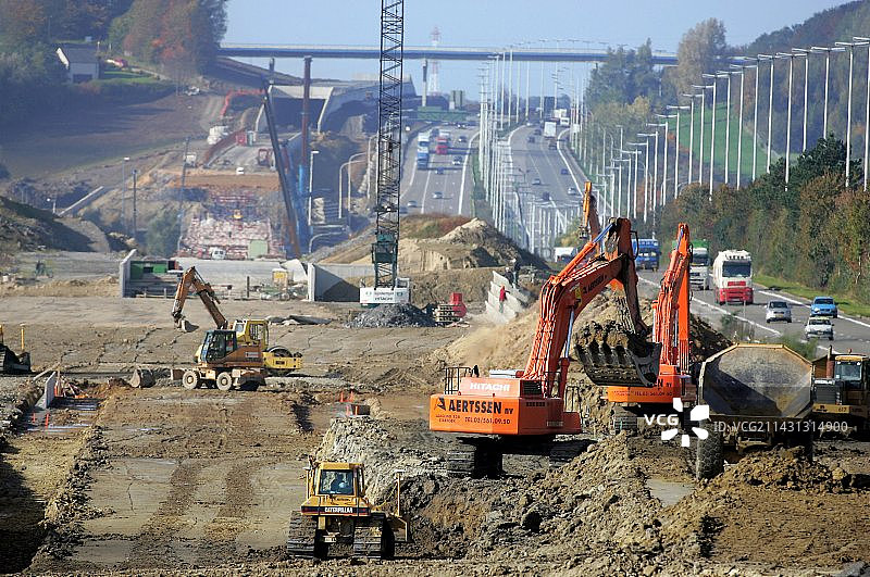 比利时高速铁路建设图片素材
