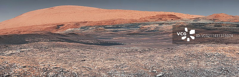 火星夏普山，好奇号探测器影像图片素材