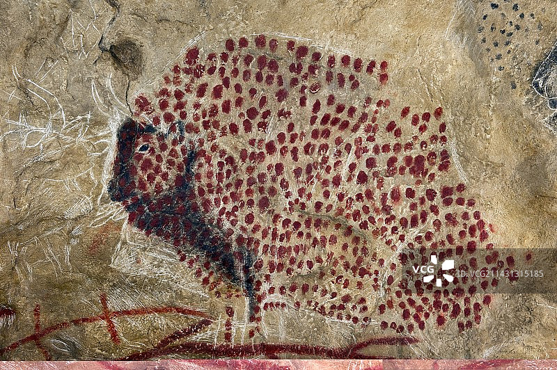 马尔苏拉斯洞穴绘画复制品图片素材