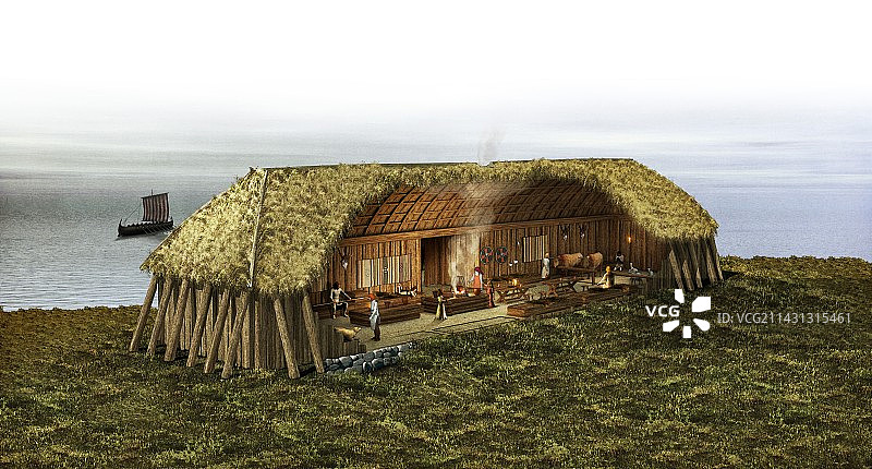 维京房屋环形堡垒艺术作品图片素材
