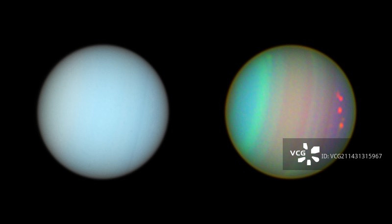 天王星的真实色彩和滤镜视图图片素材