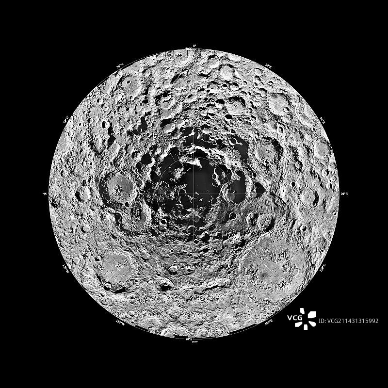 月球南极克莱门汀影像图片素材