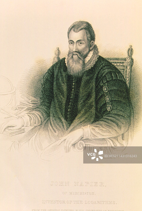 苏格兰数学家约翰·纳皮尔肖像图片素材