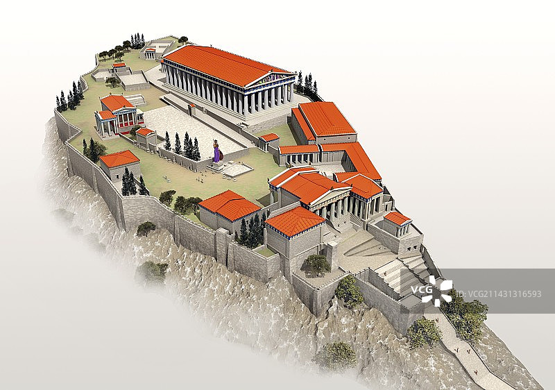 卫城插画图片素材