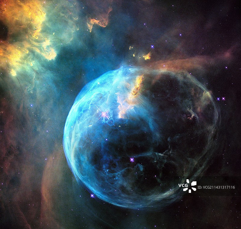 气泡星云，哈勃太空望远镜图像图片素材