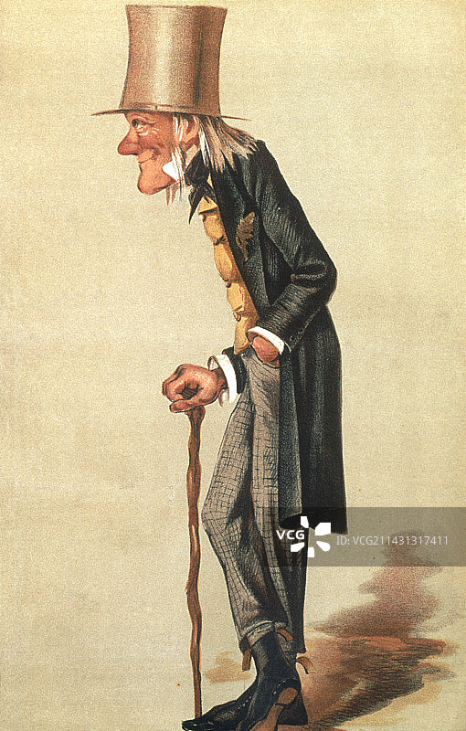 英国动物学家理查德·欧文爵士的漫画图片素材