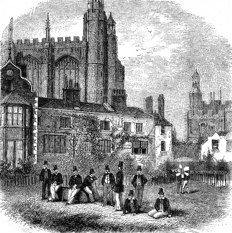 英国伊顿公学19世纪插图图片素材