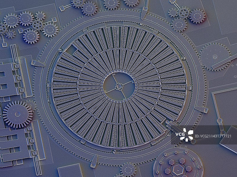 MEMS静电马达芯片，扫描电镜图片素材