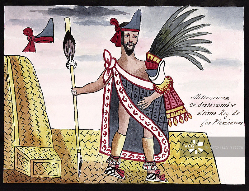 16世纪的阿兹特克皇帝蒙特祖马二世图片素材