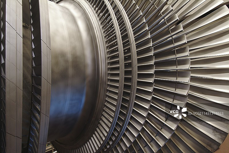 燃煤电厂中的涡轮机轮图片素材