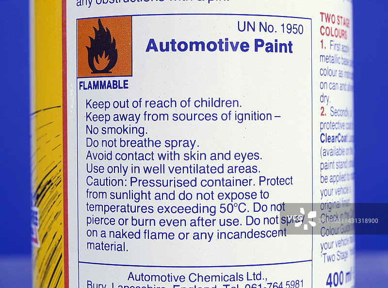 气雾罐上的警告标志图片素材