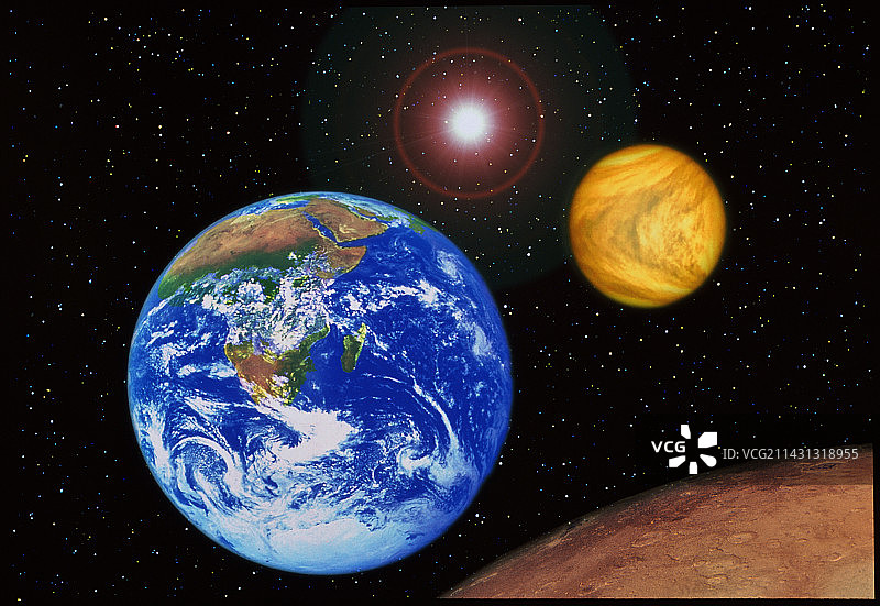 地球、金星和火星图片素材