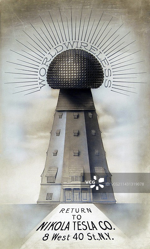 特斯拉的沃登克里弗塔实验室，1900年代图片素材