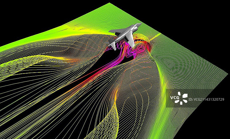 飞机周围的气流图片素材
