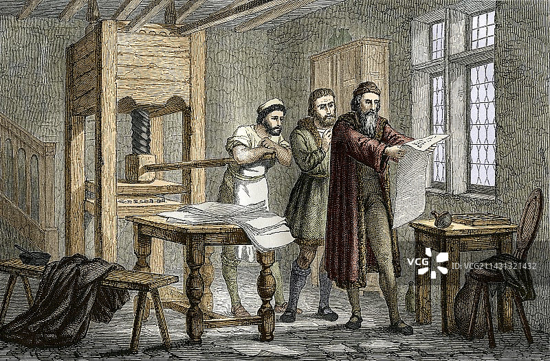 古登堡圣经首版图片素材