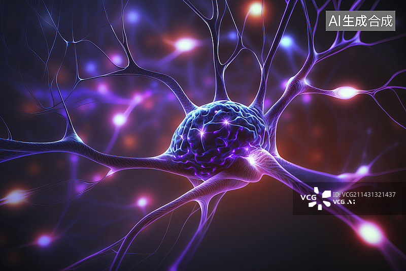 【AI数字艺术】大脑和神经网络图片素材