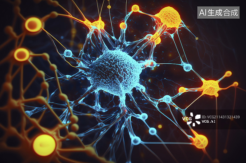 【AI数字艺术】大脑和神经网络图片素材