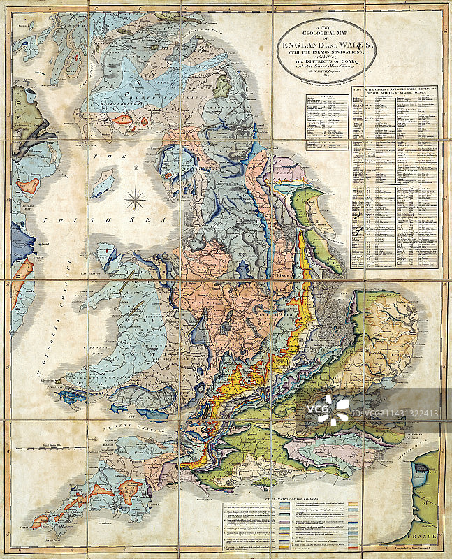 1824年版英国首张地质图图片素材