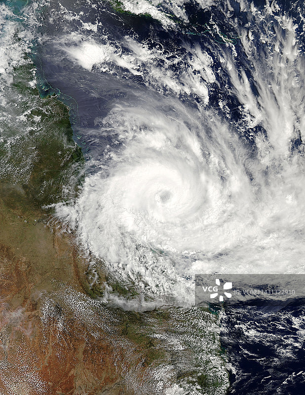 气旋黛比袭击澳大利亚海岸图片素材
