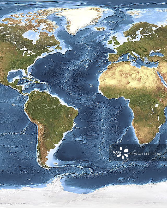 大西洋海底地形图片素材