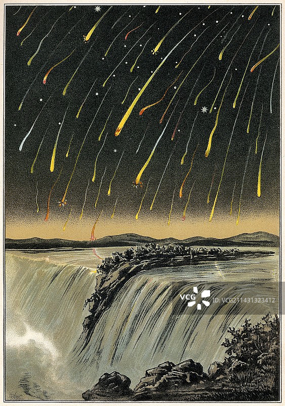 1833年狮子座流星雨艺术作品图片素材