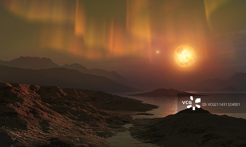 比邻星行星上的极光图片素材