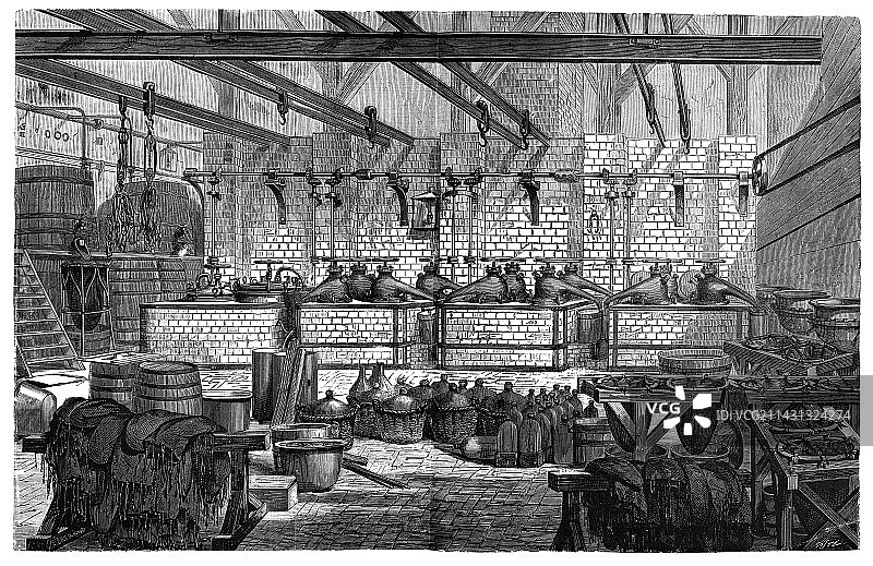 19世纪的苯胺染色工业图片素材