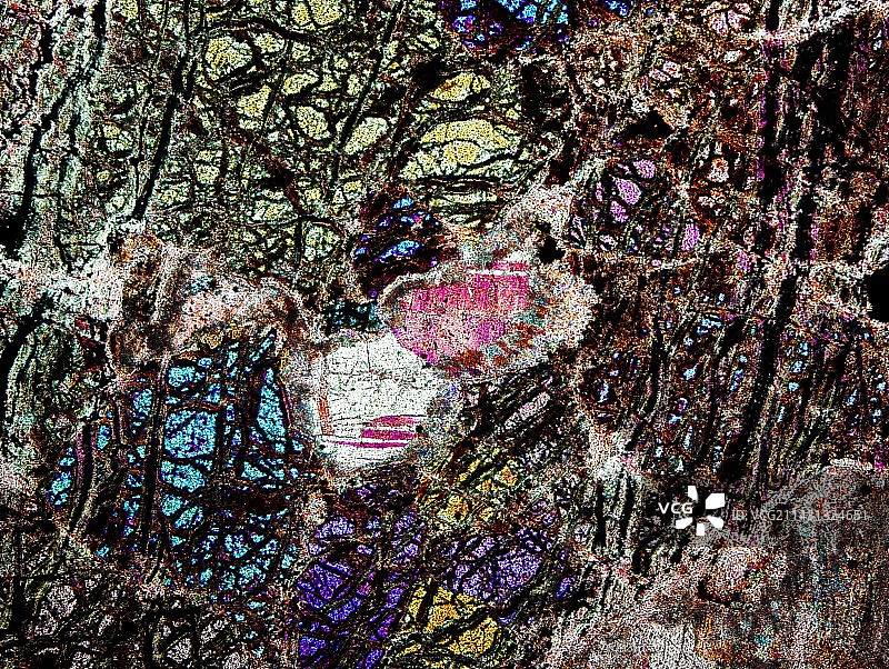 蛇纹石岩石偏光显微镜照片图片素材