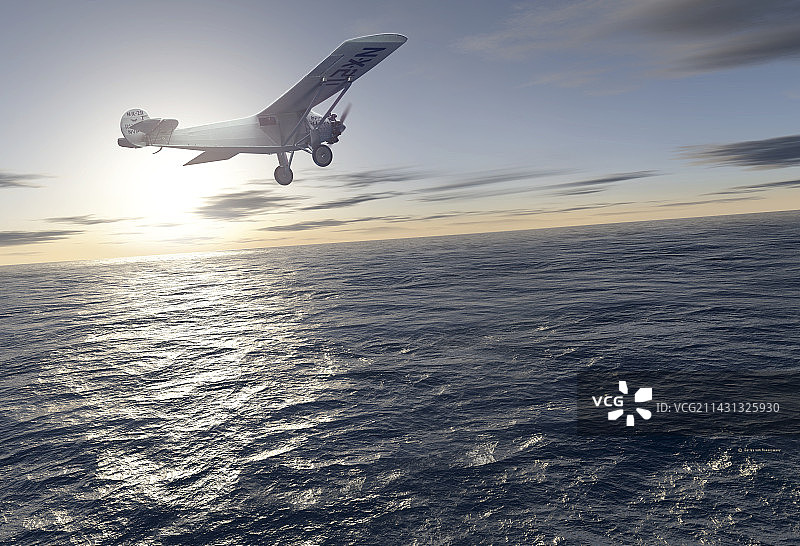 1927年首次单人跨洋飞行图片素材