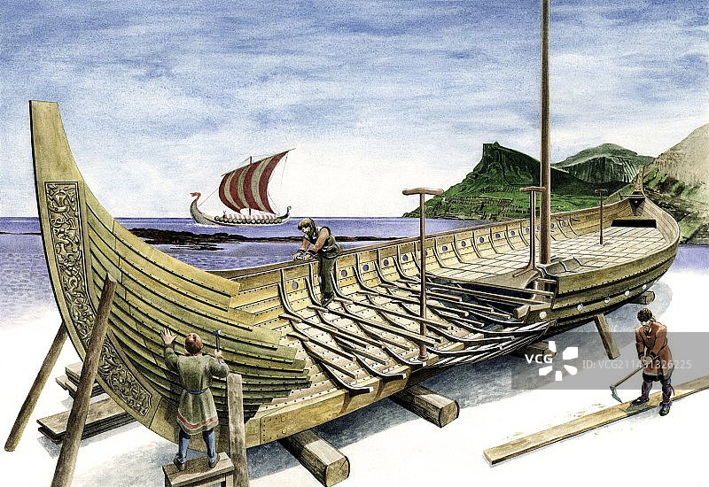 维京长船艺术作品图片素材