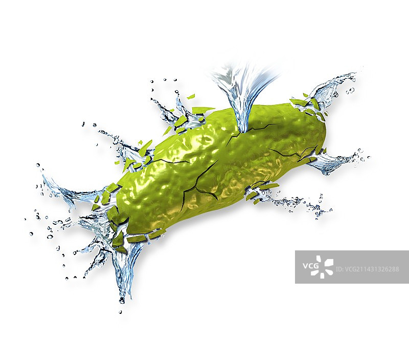 细菌细胞破裂，艺术作品图片素材