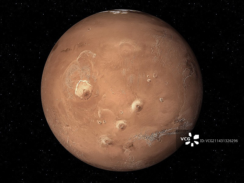 火星上的火山艺术作品图片素材