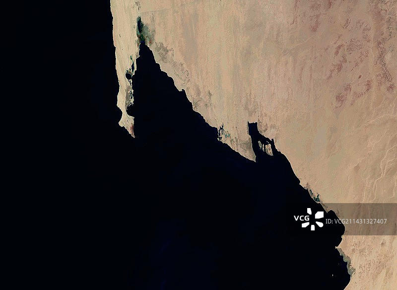 毛里塔尼亚海岸卫星图像图片素材