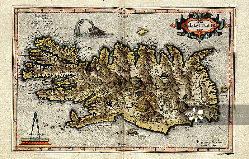 1595年墨卡托地图 Iceland图片素材