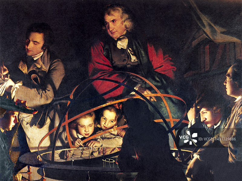 约瑟夫·赖特的《天文仪器》图片素材