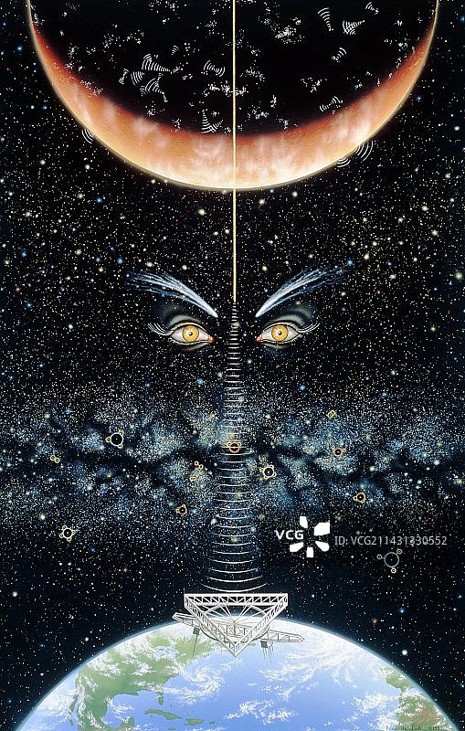 外星人未来无线电通讯的艺术作品图片素材