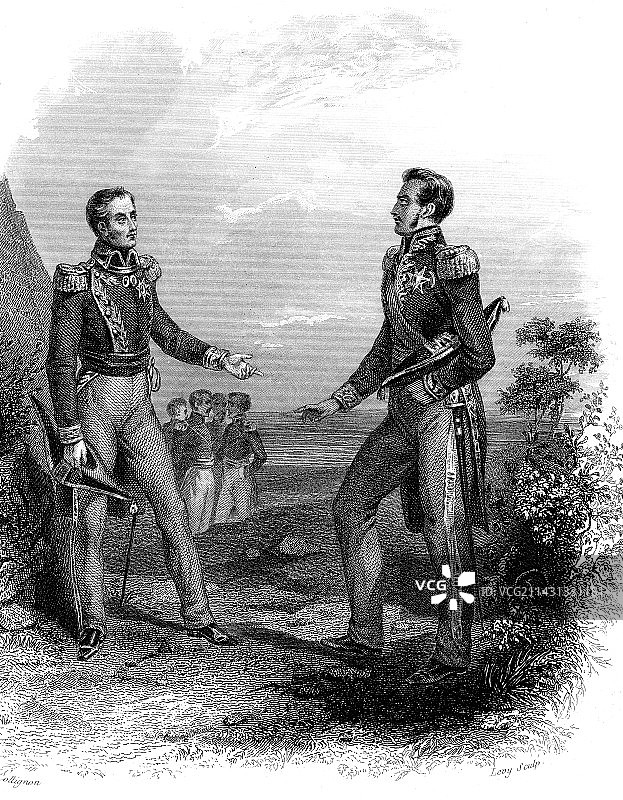 瓜亚基尔会议，1822年图片素材