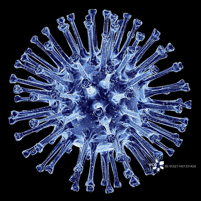 H1N1流感病毒颗粒，艺术作品图片素材
