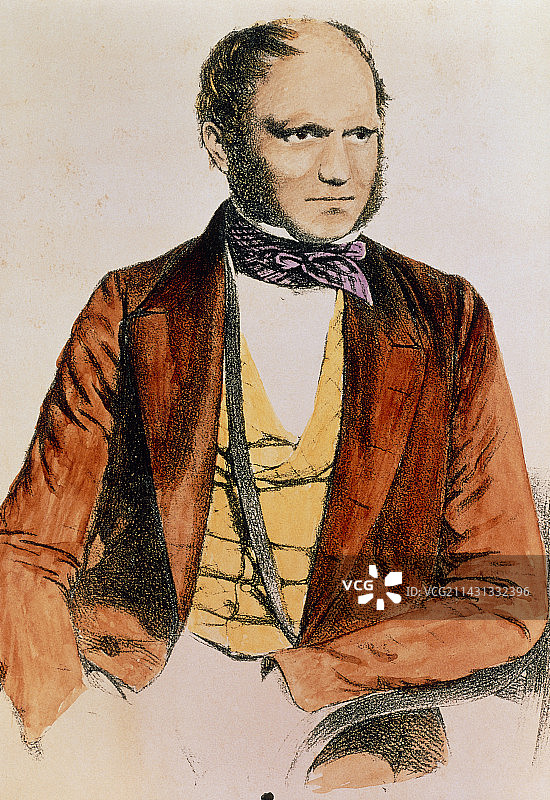 英国博物学家查尔斯·达尔文肖像图片素材