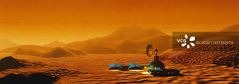 艺术家创作的火星基地图片素材