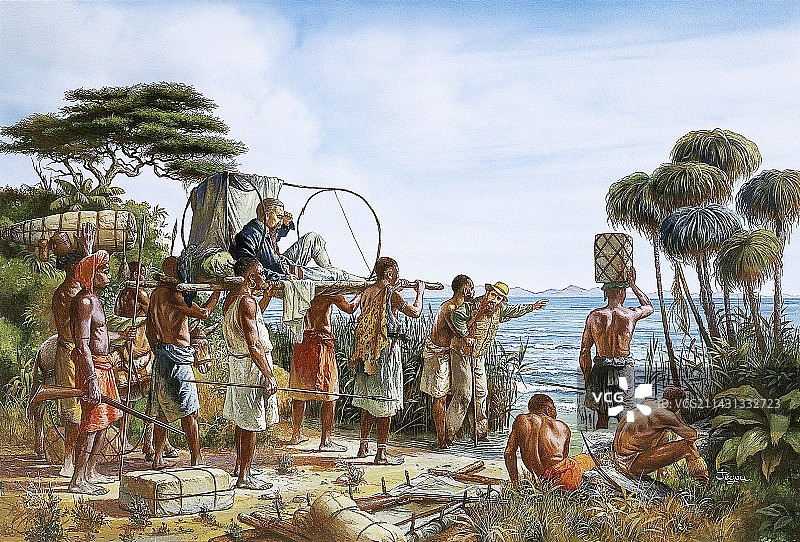 坦噶尼喀湖的伯顿和斯皮克图片素材